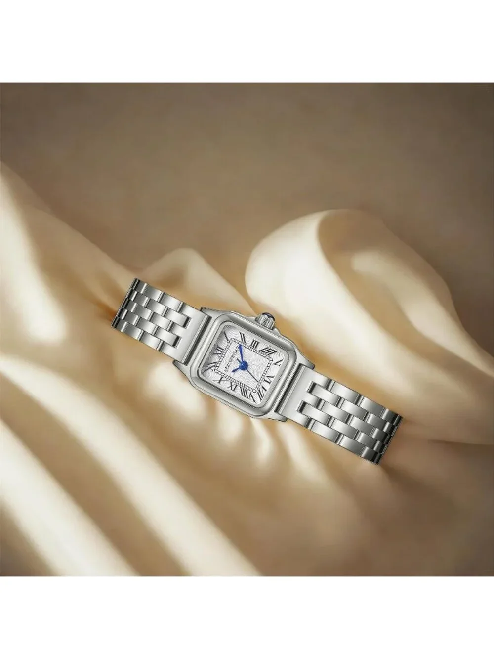 Women's  Silver with Silver Chain Vintage Rectangular Case Fashion Wrist Watches